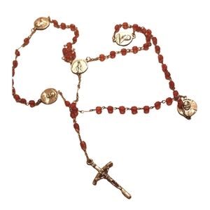 Vintage red Bead rosary